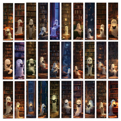 32Pcs. Ghost Bookmarks for Reading, Suitable for Back-To-School Season, Christmas, Halloween, Teachers, Readers, and Birthdays.