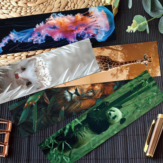 30Pcs Wild Animal Bookmarks Decorative Reading Page Tags Book Tagging Cards Student Supplies Gift Message Cards Graduation Gift