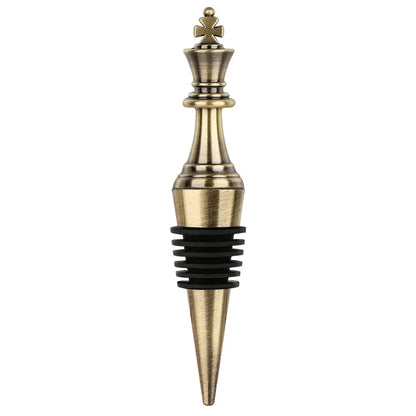 Vintage Wine Bottle Stoppers Chess King/Queen Decoration Metal Silicone Wine Seal Stopper Wine Gift Kitchen Bar Accessories Tool