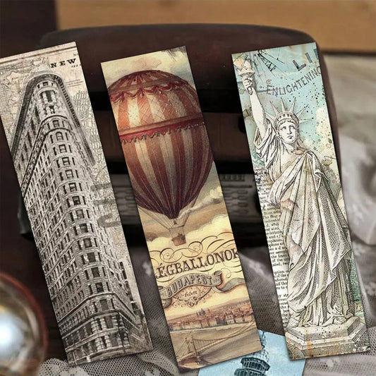 30PCS Classic World Architecture Bookmarks Student Creative Bookmarks Gifts Retro Style Reading Books Tags Bookmarks