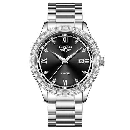 Elegant Women'S Watch Fashion Waterproof Clock Luminous Stainless Steel Business Quartz Watch for Women Reloj De Mujer+Box
