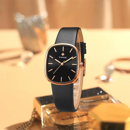 WWOOR New Reloj Fashion Women'S Bracelet Watch Luxury Brand Elegant Dress Quartz Clock Waterproof Top Ladies Wristwatch Gift Box