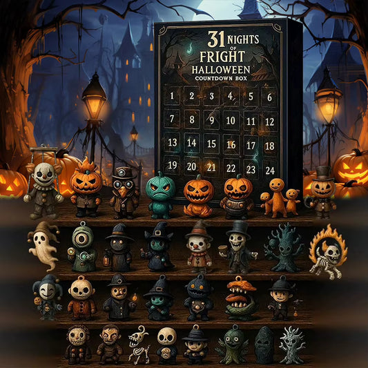 31 Nights of Fright Halloween Advent Calendar Blind Box with Figurines Halloween Countdown Calendars Horror Nights 31/15/7 Days
