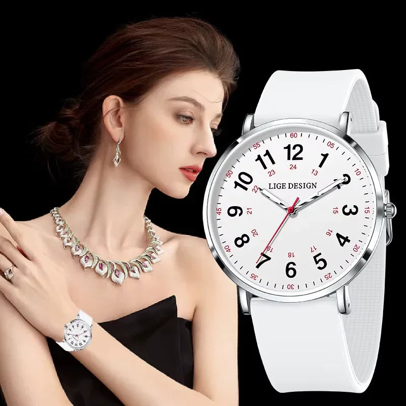 Fashion Elegant Watches for Woman Ladies Candy Color Silicone Casual Luminous Waterproof Dress Quartz Women'S Wristwatches