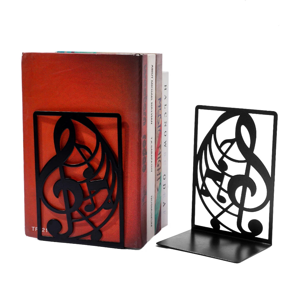 A Pair of Metal Bookshelves with High Notes and Patterns, Sturdy and Slip Resistant, Is the Perfect Gift for Composers.