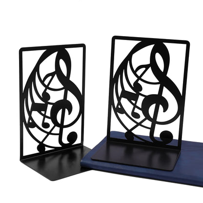 A Pair of Metal Bookshelves with High Notes and Patterns, Sturdy and Slip Resistant, Is the Perfect Gift for Composers.