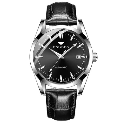 New Fashion Blue Light Automatic Mechanical Watches Business Men Luxury Watch Casual Calendar Wristwatches Male Gifts Watches