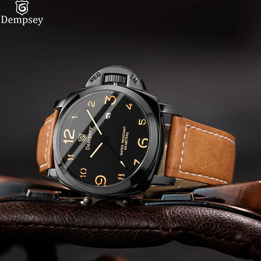 Dempsey Automatic Mechanical Men'S Watch Original Stainless Steel Waterproof Watches Luminous Business Casual Luxury Wristwatch