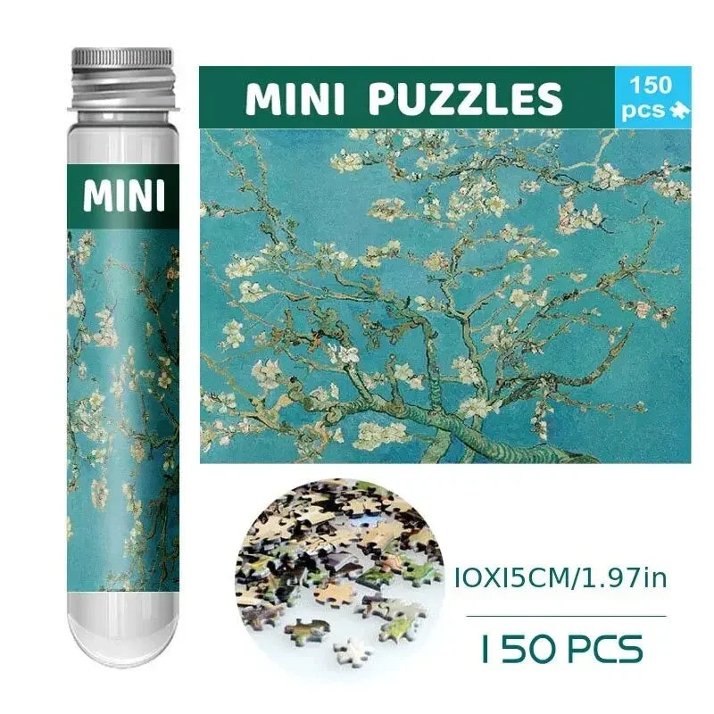 150Pcs Test Tube Jigsaw Puzzle World Famous Painting Van Gogh the Starry Night Christmas Gift