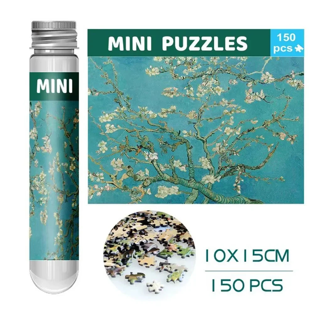 150Pcs/Set Oil Painting Jigsaw Puzzles Mini Test Tube Oil Painting Jigsaw Gifts Family Educational Toys Adult Children